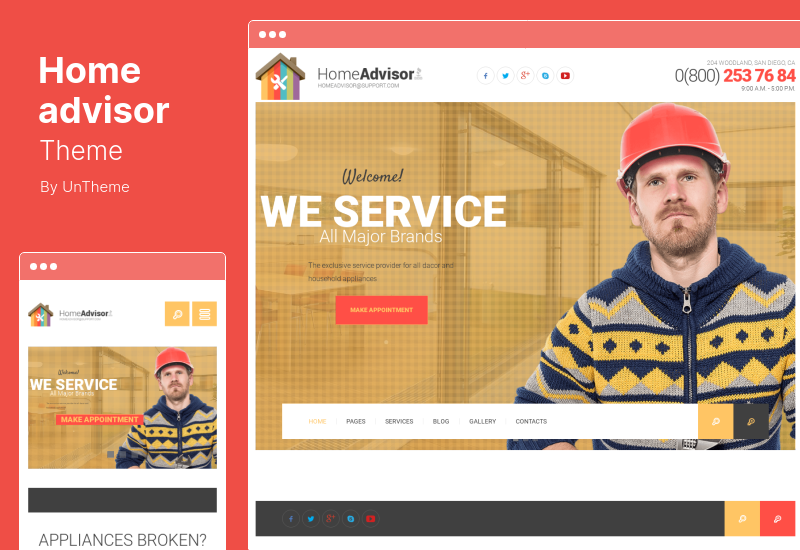 Tema del consulente domestico - Tema WordPress per la riparazione di elettrodomestici