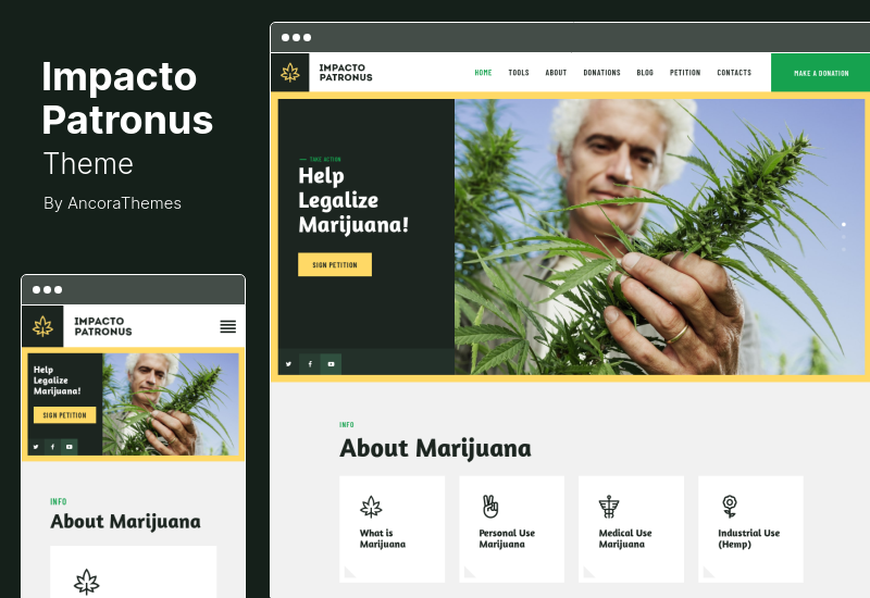 Tema Impacto Patronus - Tema WordPress per protezione della natura, petizioni e attivismo sociale