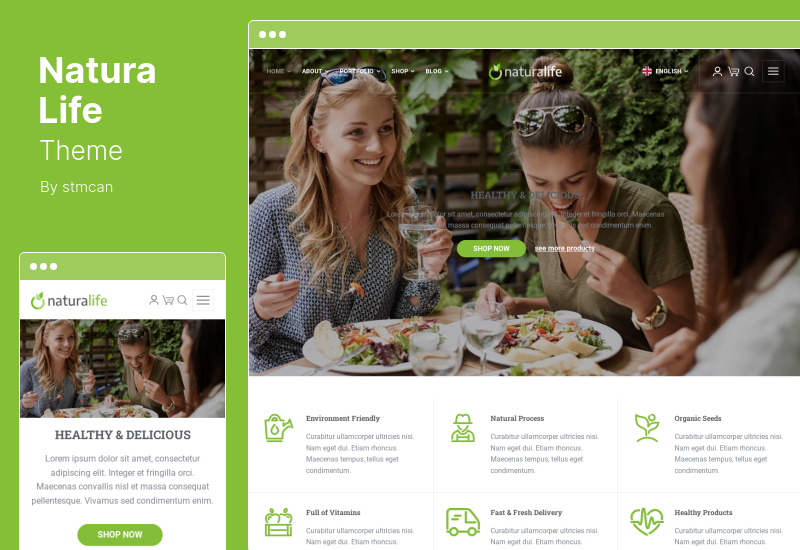 Tema NaturaLife - Tema WordPress Salute e organico