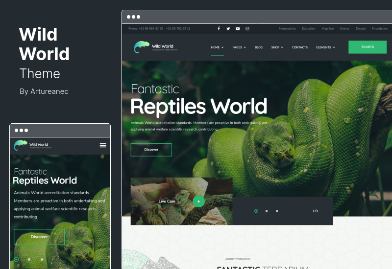 Tema WildWorld - Tema WordPress senza scopo di lucro ed ecologia