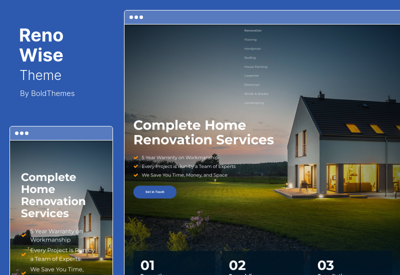 Tema RenoWise - Tema WordPress di costruzione e costruzione