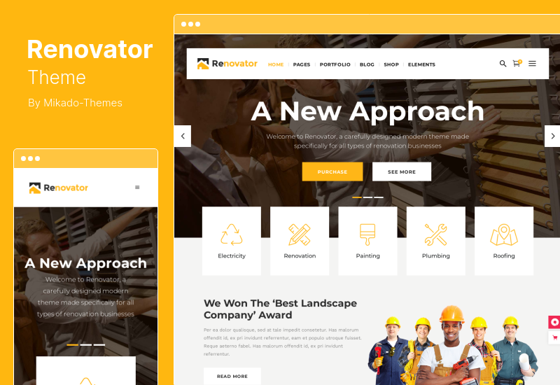 Tema Renovator - Temi WordPress per imprenditori e lavori di ristrutturazione