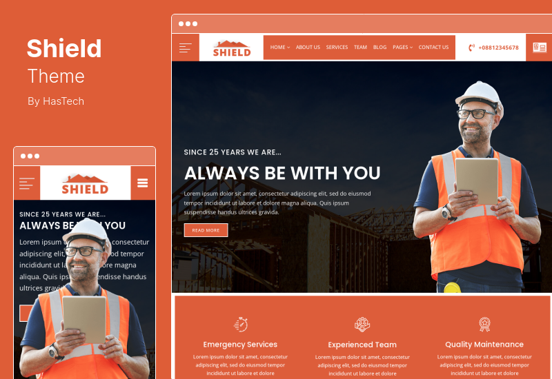 Tema Shield - Tema WordPress Elementor del servizio di copertura