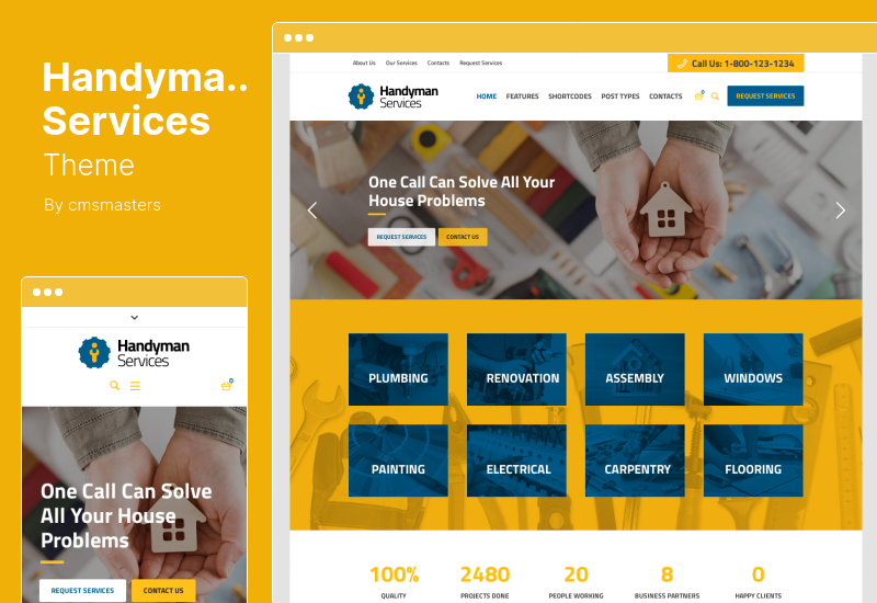Tema dei servizi tuttofare - Tema WordPress per il rinnovamento delle costruzioni