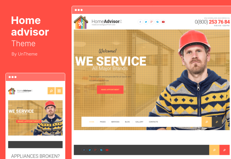 Tema del consulente domestico - Tema WordPress per la riparazione di elettrodomestici