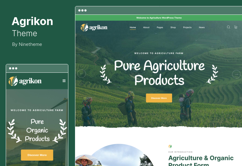 موضوع Agrikon - موضوع الأغذية العضوية والزراعة WooCommerce