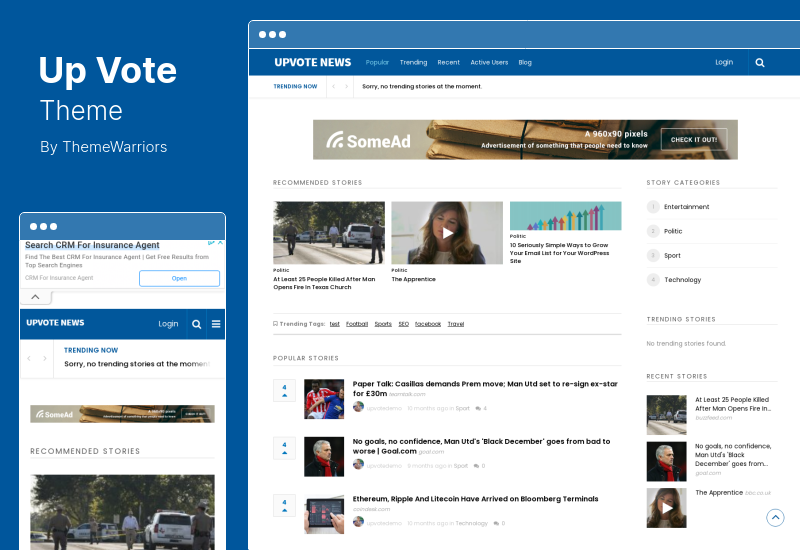 UpVote 主題 - 社交書籤 WordPress 主題