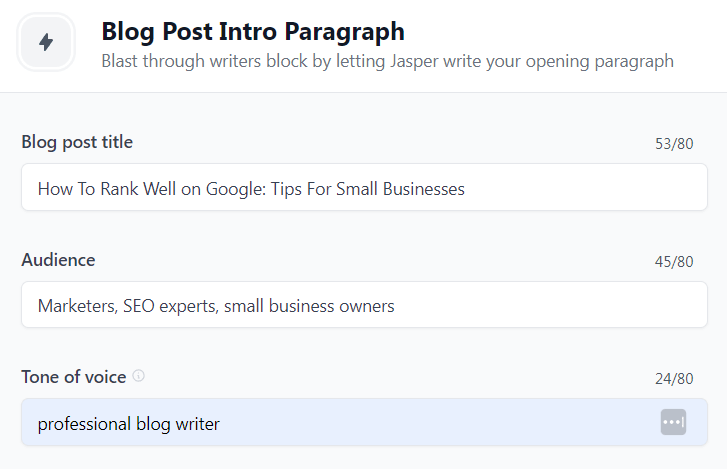 نموذج أداة كتابة AI لـ Blog Post Intro Paragraphis