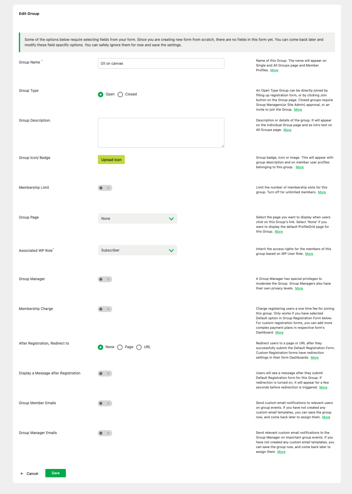 إعدادات البرنامج المساعد لملفات مستخدم WordPress