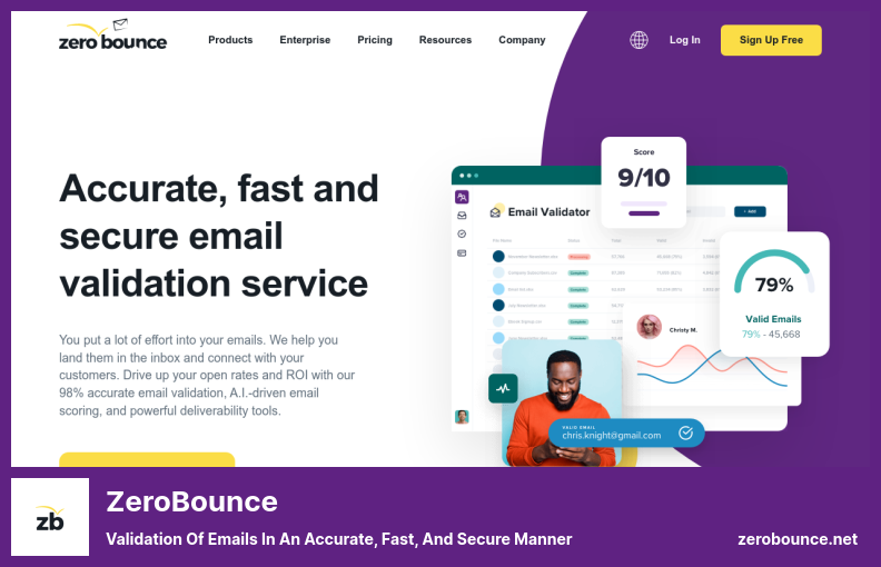 ZeroBounce - การตรวจสอบความถูกต้องของอีเมลอย่างแม่นยำ รวดเร็ว และปลอดภัย