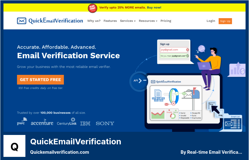 QuickEmailVerification - API การยืนยันอีเมลแบบเรียลไทม์ & การทำความสะอาดรายชื่ออีเมลที่เชื่อถือได้