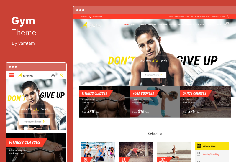 Tema palestra - Tema WordPress fitness