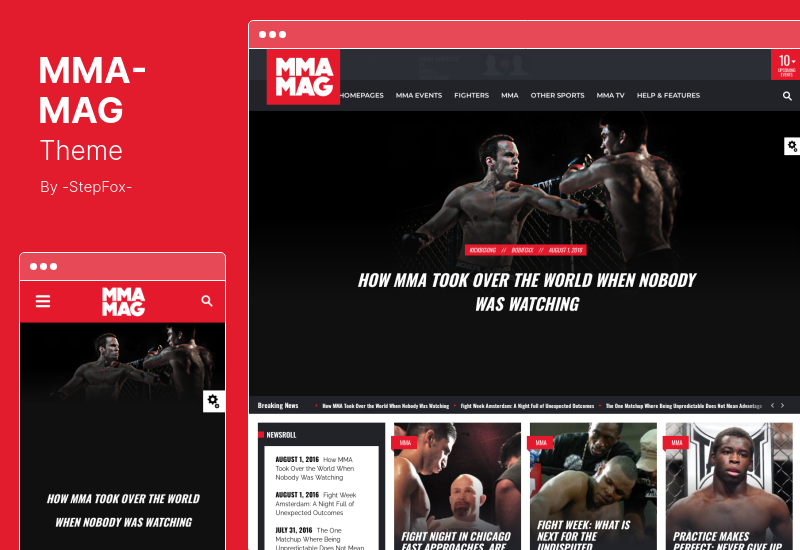 Tema MMA-MAG - Tema WordPress per rivista sportiva MMA