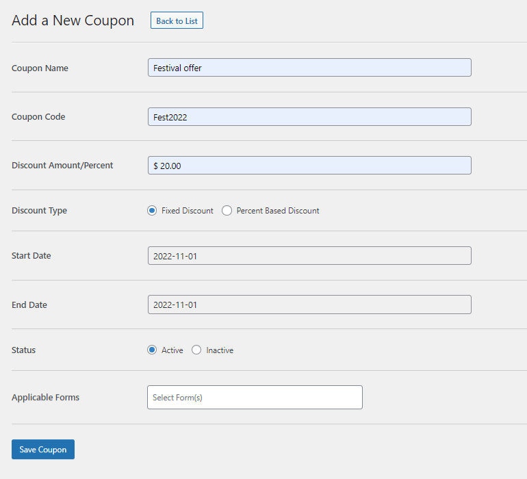 Coupon Builder Pagina WordPress Coupon Plugin