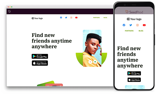 mobileeapplandingpagetemplate - SeedProd Mobile app landing page template