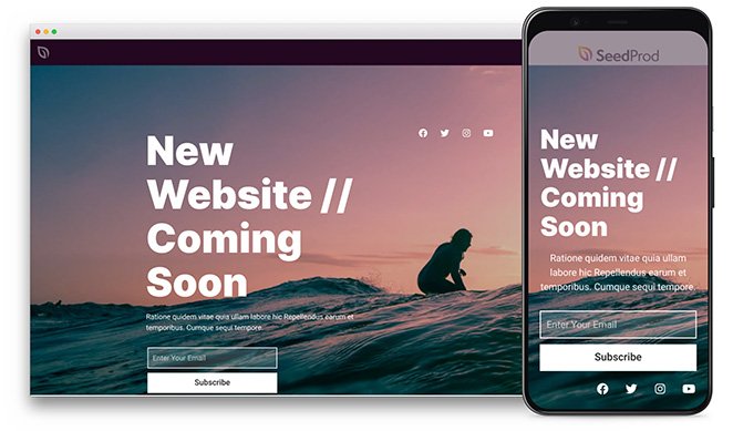 تصفح الإنترنت Surf responsive landing page template