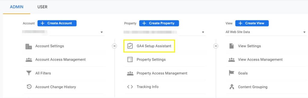 Asisten penyiapan Google Analytics 4