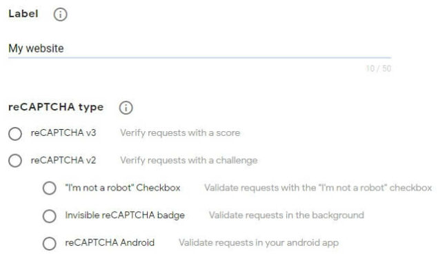 typy reCAPTCHA