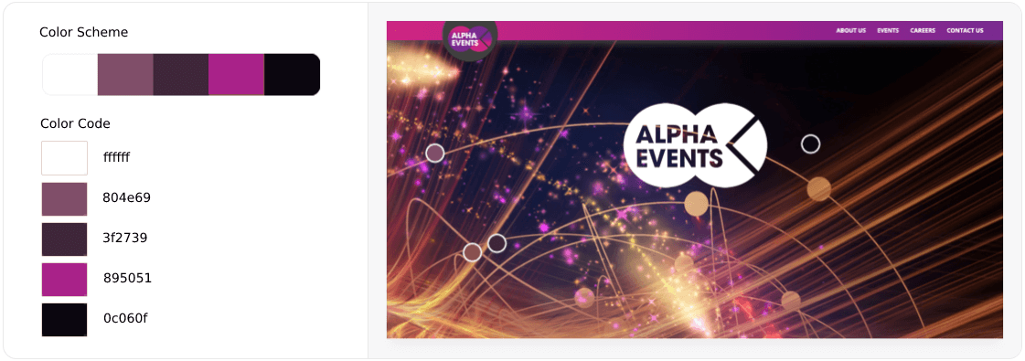 أفضل أنظمة ألوان مواقع الويب لتصميم الويب الحديث 12 Best Color Scheme for Event Management Firm Website