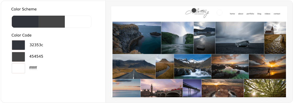 Best Website Color Scheme for Photography Portfolio Site