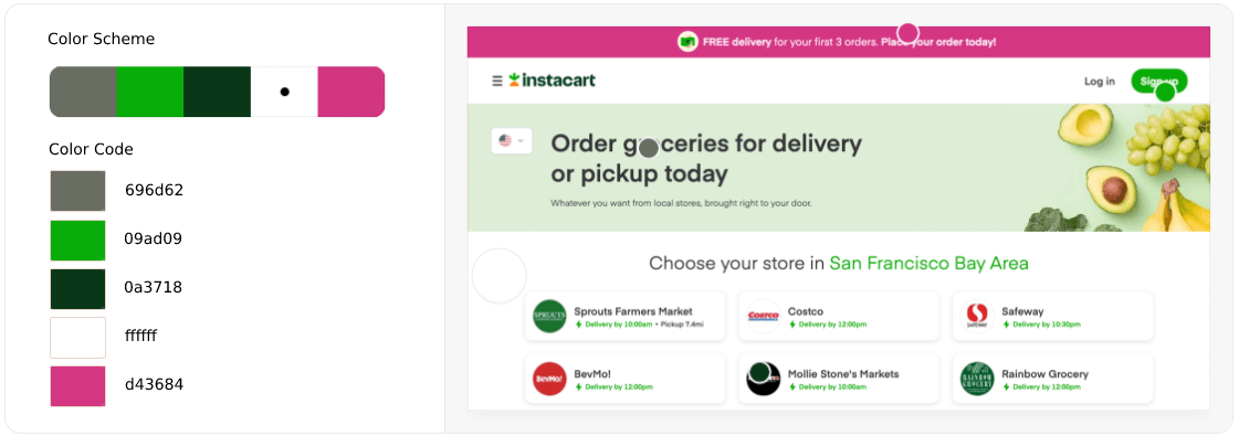 أفضل أنظمة ألوان مواقع الويب لتصميم الويب الحديث 5 Best Color Scheme for Grocery Website