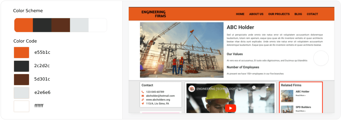 أفضل أنظمة ألوان مواقع الويب لتصميم الويب الحديث 10 Best Color Scheme for Engineering Portfolio Website