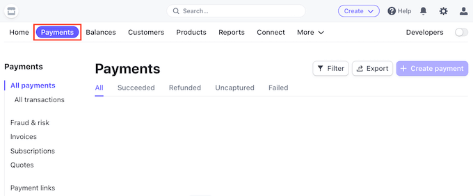 O painel de pagamento do Stripe