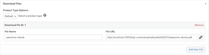 Carregar um produto para download