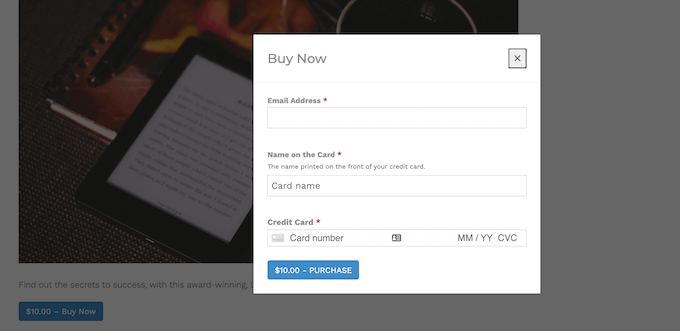 Um pop-up do Easy Digital Downloads