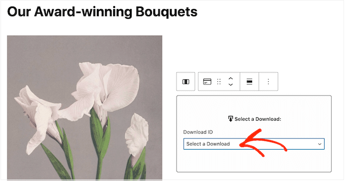 Configurando o bloco EDD Buy Button