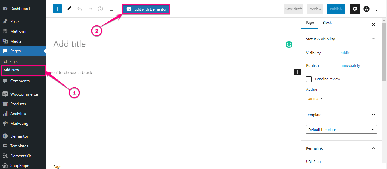 أضف WordPress قبل وبعد شريط التمرير