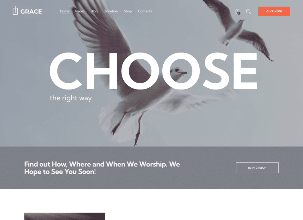 Grace - 교회, 종교 및 자선 WordPress Theme