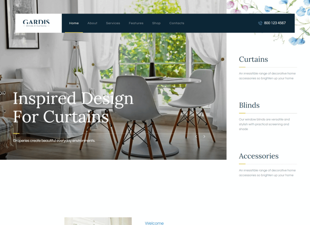 Gardis - Jalousien und Vorhänge Studio & Shop WordPress Theme