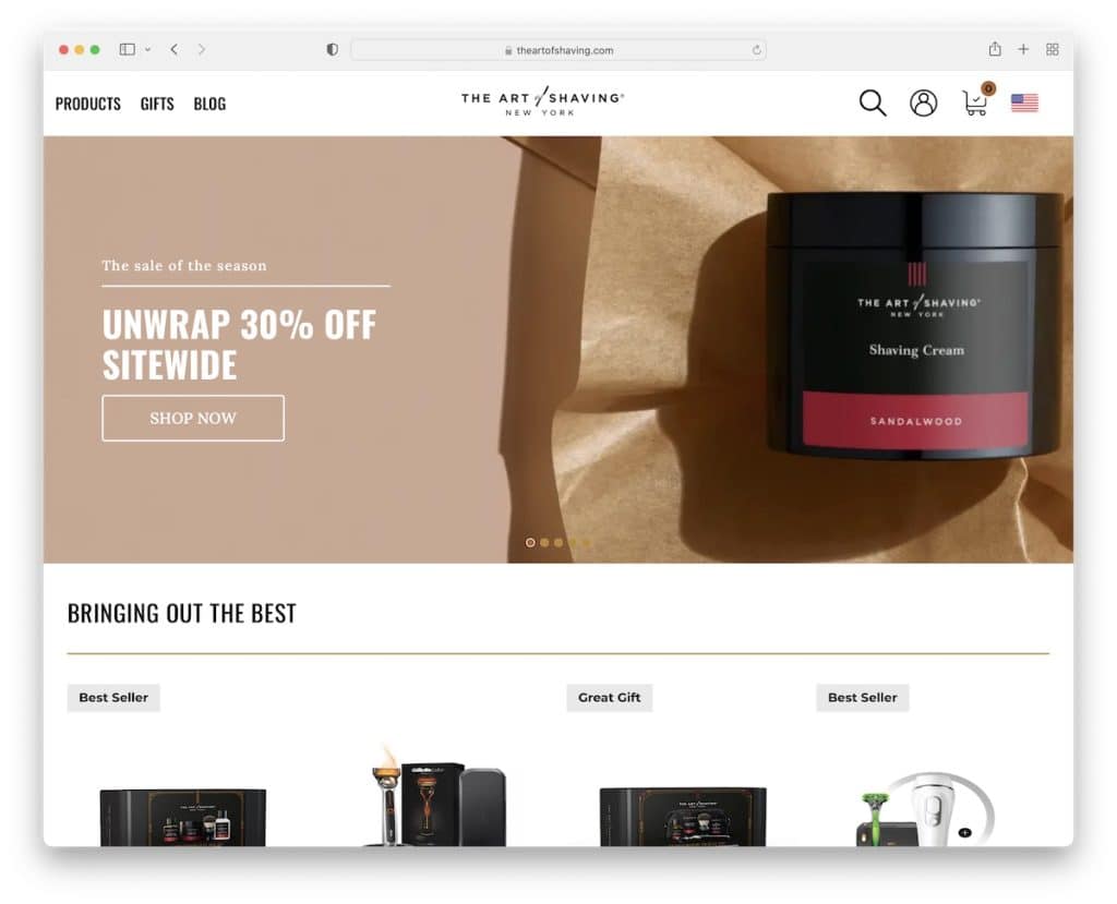 l'arte della rasatura sito web bigcommerce
