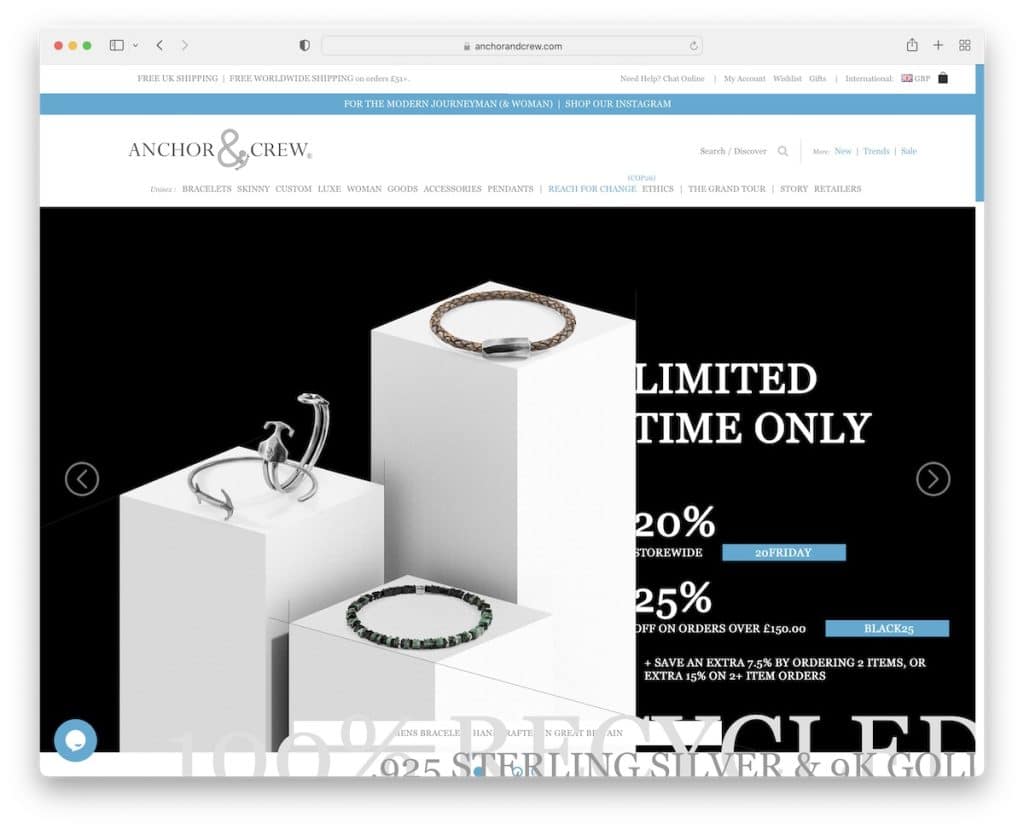 sito web bigcommerce dell'ancora e dell'equipaggio