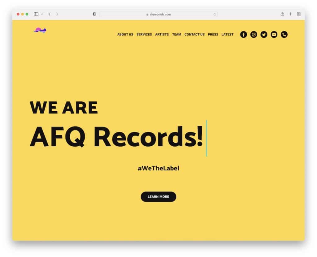 afq registra il sito web di weblium