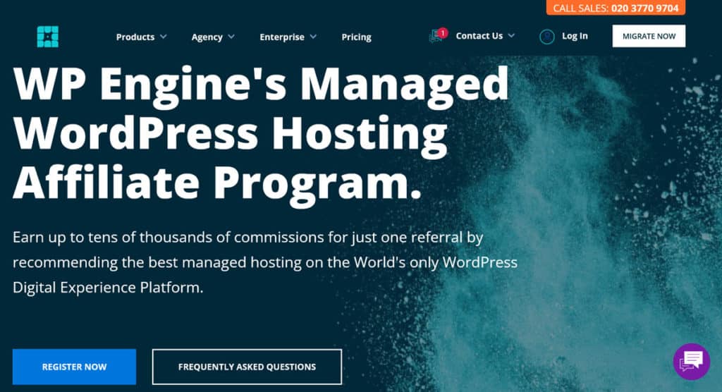 ตัวอย่างโปรแกรมพันธมิตร wp engine เพื่อกระจายรายได้