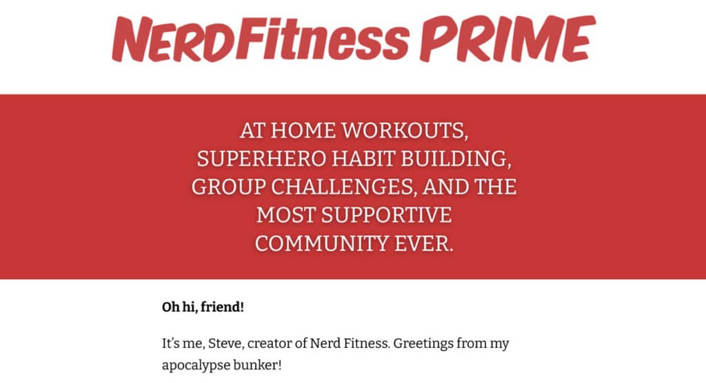 ตัวอย่างโปรแกรมสมาชิก nerdfitness เพื่อกระจายรายได้