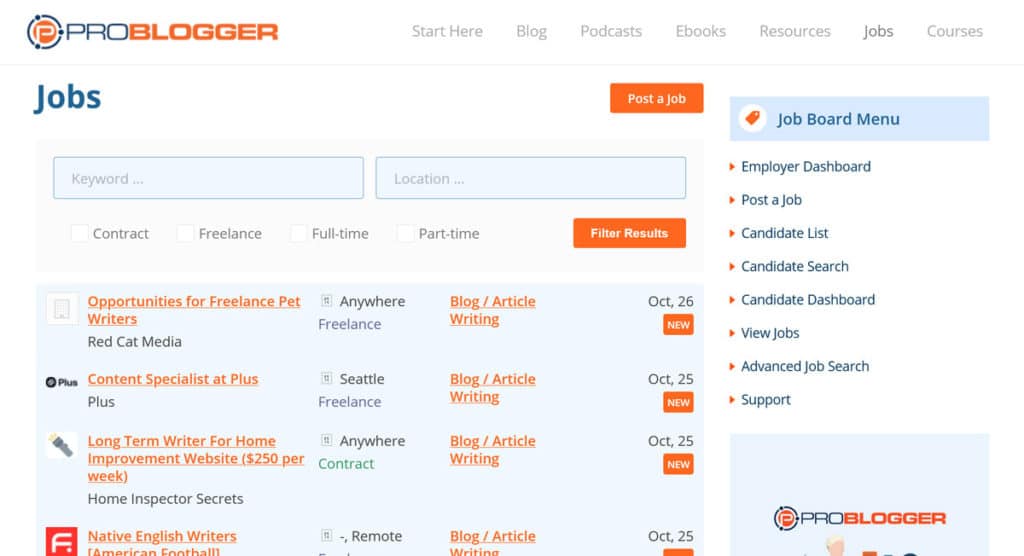 ตัวอย่างไดเร็กทอรีกระดานงาน problogger