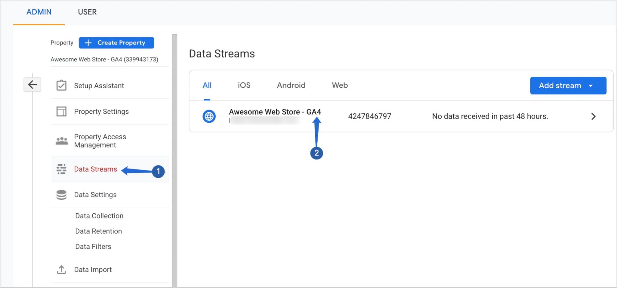 Flux de date Google Analytics 4