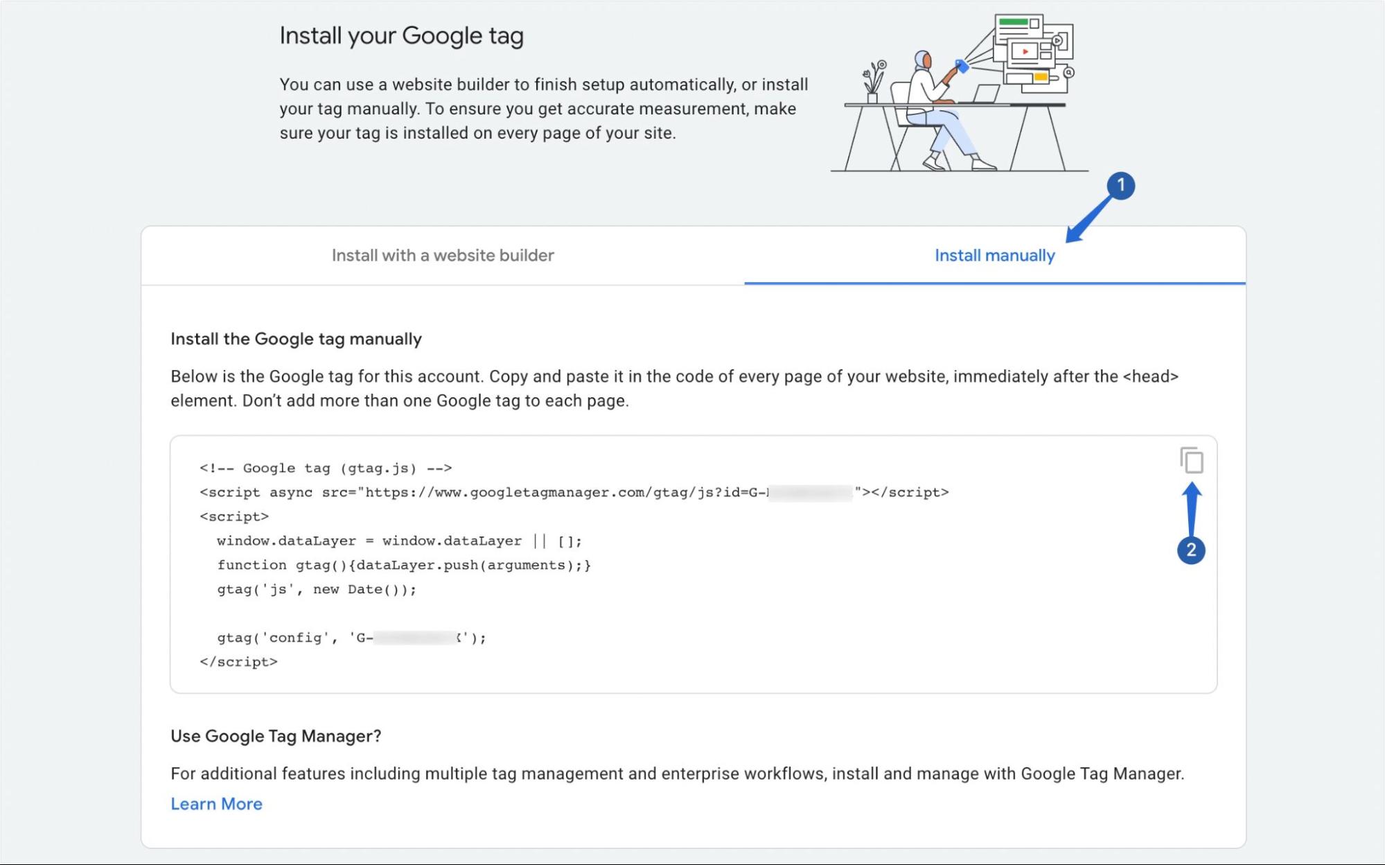 Copiați eticheta de urmărire Google Analytics 4