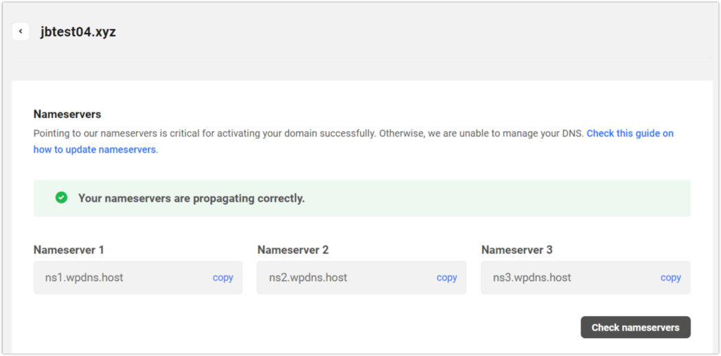 check dns - i nameserver si propagano correttamente (wpmudev)