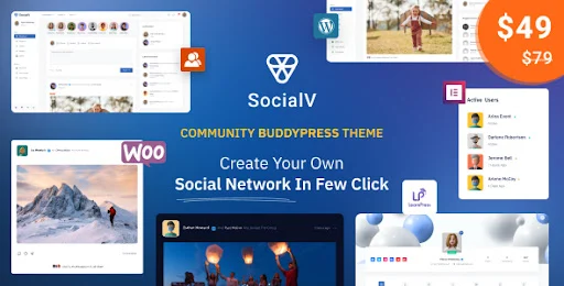 Tema del sito Web di social network WordPress