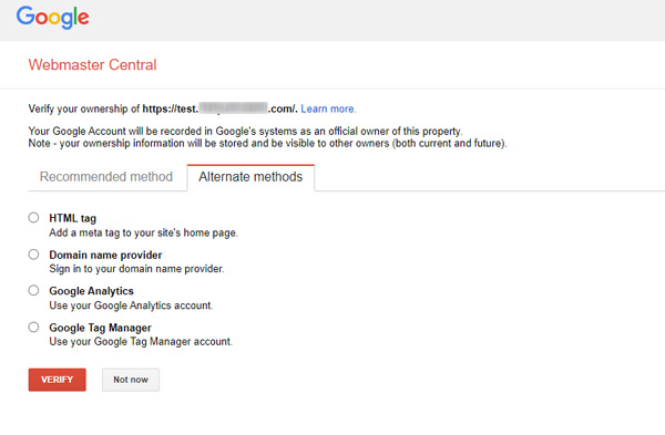 ยืนยันความเป็นเจ้าของ Google Search Console