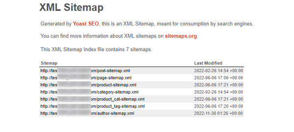 XML แผนผังเว็บไซต์ WordPress