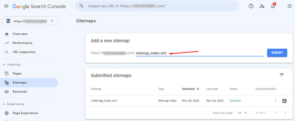 แผนผังไซต์ใน Google Search Console