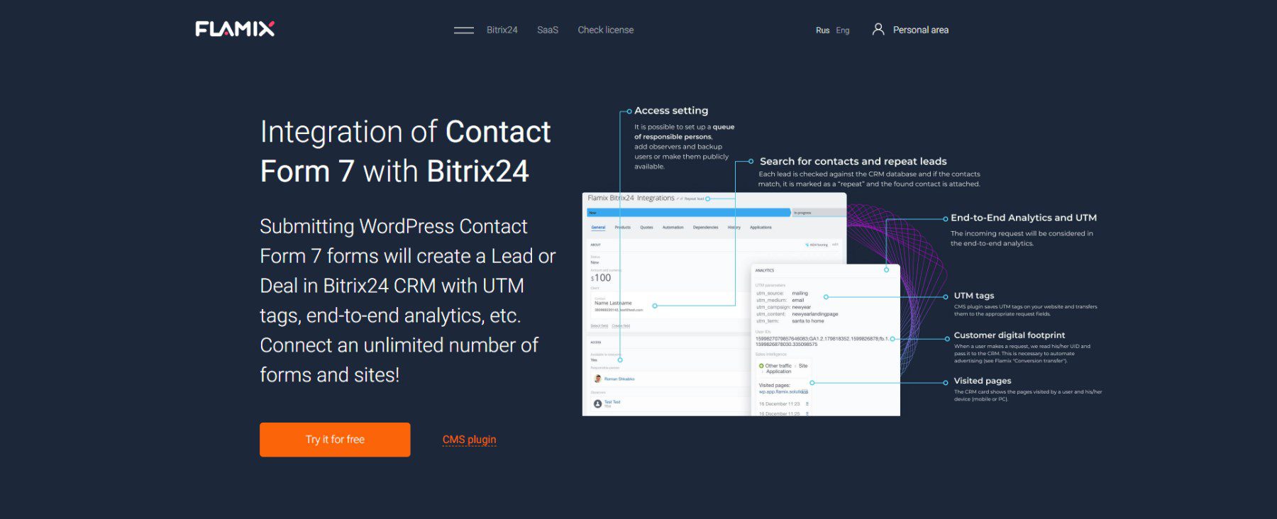 Hubungkan Bitrix24 CRM ke CF7 dengan Flamix