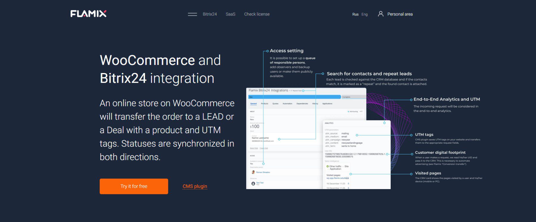 Hubungkan Bitrix24 ke WooCommerce dengan Flamix