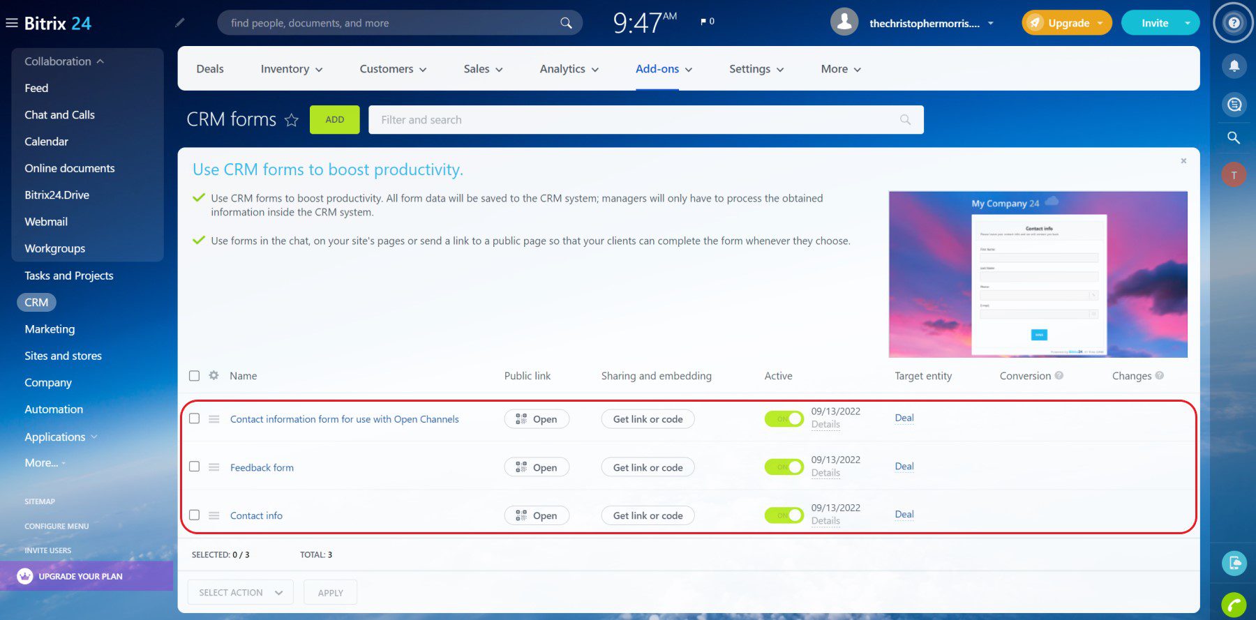 Bitrix24 Embed Formulir CRM - Langkah 4