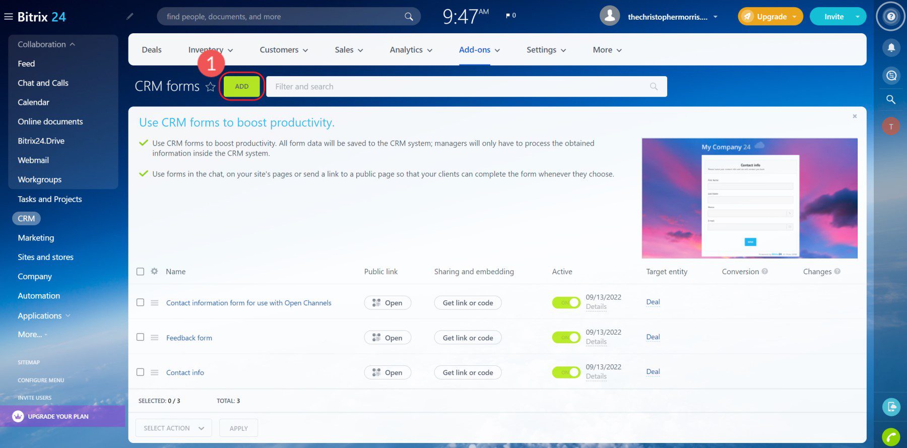 Bitrix24 Embed Formulir CRM - Langkah 5